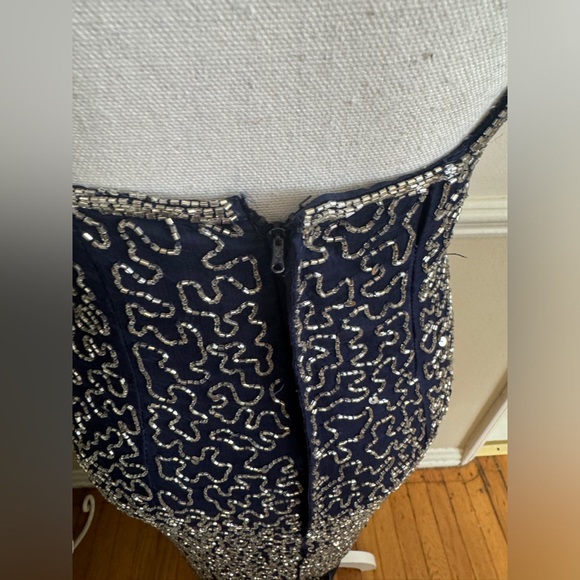 90s Vintage Lawrence Kazar Floor Length Beaded Gown - Picture 5 of 11